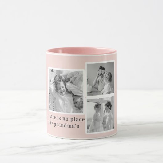 コラージュ写真と最高のおばあちゃんエバー最高の美しいプレゼント マグカップ (中央)