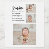 コラージュ写真と最高のおばあちゃんエバー最高の美しいプレゼント ワインラベル (シングルラベル)