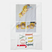 コラージュ写真と楽しカラフルみ |ホリデーギフト キッチンタオル (縦)