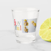 コラージュ写真と楽しカラフルみ |ホリデーギフト ショットグラス (正面)