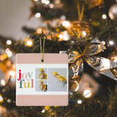 コラージュ写真と楽しカラフルみ |ホリデーギフト セラミックオーナメント