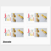 コラージュ写真と楽しカラフルみ |ホリデーギフト 長方形シール (シート)