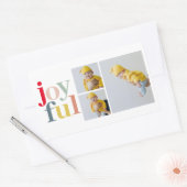 コラージュ写真と楽しカラフルみ |ホリデーギフト 長方形シール (封筒)