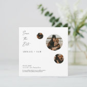 コラージュ写真の正方形の日付を保存招待状 招待状 (スタンド正面)