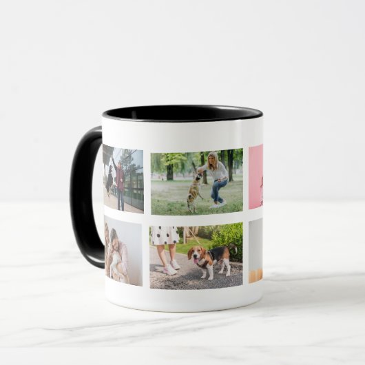 コラージュ写真の画像の昇華パーソナライズされた マグカップ (正面左)