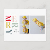 コラージュ写真カラフルとメリー |ハッピーホリデー シーズンポストカード (正面)