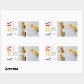 コラージュ写真カラフルとメリー |ハッピーホリデー 長方形シール (シート)