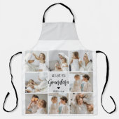 コラージュ写真グレイ私たちはあなたのおばあちゃんギフト最高のが大好き エプロン (正面)