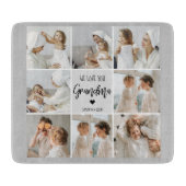 コラージュ写真グレイ私たちはあなたのおばあちゃんギフト最高のが大好き カッティングボード (正面)