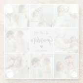 コラージュ写真グレイ私たちはあなたのおばあちゃんギフト最高のが大好き ガラスコースター (裏面)