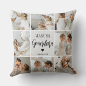 コラージュ写真グレイ私たちはあなたのおばあちゃんギフト最高のが大好き クッション (裏面)
