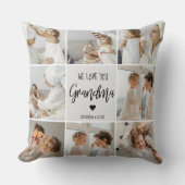 コラージュ写真グレイ私たちはあなたのおばあちゃんギフト最高のが大好き クッション (正面)