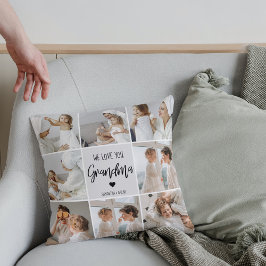 コラージュ写真グレイ私たちはあなたのおばあちゃんギフト最高のが大好き クッション