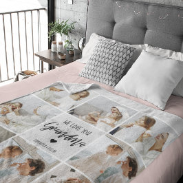 コラージュ写真グレイ私たちはあなたのおばあちゃんギフト最高のが大好き シェルパブランケット