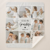 コラージュ写真グレイ私たちはあなたのおばあちゃんギフト最高のが大好き シェルパブランケット (正面)