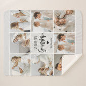 コラージュ写真グレイ私たちはあなたのおばあちゃんギフト最高のが大好き シェルパブランケット (正面(横))