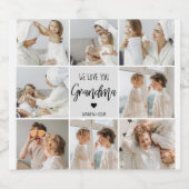 コラージュ写真グレイ私たちはあなたのおばあちゃんギフト最高のが大好き ビールラベル (シングルラベル)