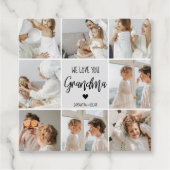 コラージュ写真グレイ私たちはあなたのおばあちゃんギフト最高のが大好き フェイバータグ (正面)