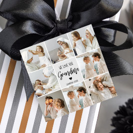 コラージュ写真グレイ私たちはあなたのおばあちゃんギフト最高のが大好き フェイバータグ