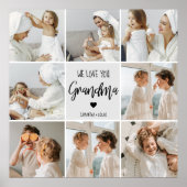コラージュ写真グレイ私たちはあなたのおばあちゃんギフト最高のが大好き ポスター (正面)
