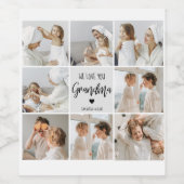 コラージュ写真グレイ私たちはあなたのおばあちゃんギフト最高のが大好き ワインラベル (シングルラベル)