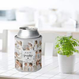 コラージュ写真グレイ私たちはあなたのおばあちゃんギフト最高のが大好き 缶クーラー