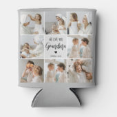 コラージュ写真グレイ私たちはあなたのおばあちゃんギフト最高のが大好き 缶クーラー (正面)