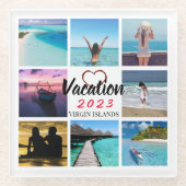 コラージュ写真コパーソナライズされたースター ガラスコースター (正面)