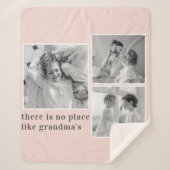 コラージュ写真パステルピンクおばあちゃん最高のギフト シェルパブランケット (正面)