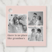 コラージュ写真パステルピンクおばあちゃん最高のギフト フェイバータグ (正面)