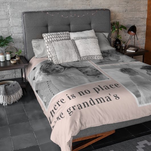 コラージュ写真パステルピンクおばあちゃん最高のギフト フリースブランケット