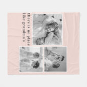 コラージュ写真パステルピンクおばあちゃん最高のギフト フリースブランケット (正面(横))