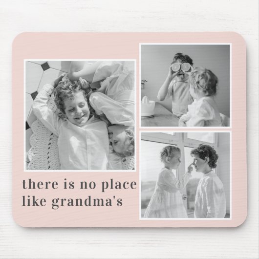 コラージュ写真パステルピンクおばあちゃん最高のギフト マウスパッド (正面)