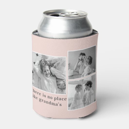 コラージュ写真パステルピンクおばあちゃん最高のギフト 缶クーラー (缶正面)