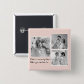 コラージュ写真パステルピンクおばあちゃん最高のギフト 缶バッジ (正面&裏面)