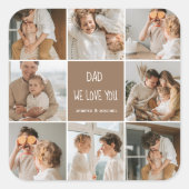 コラージュ写真パパ私たちは愛あなた幸せな父親日 スクエアシール (正面)