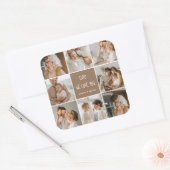 コラージュ写真パパ私たちは愛あなた幸せな父親日 スクエアシール (封筒)