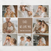 コラージュ写真パパ私たちは愛あなた幸せな父親日 ビールラベル (シングルラベル)