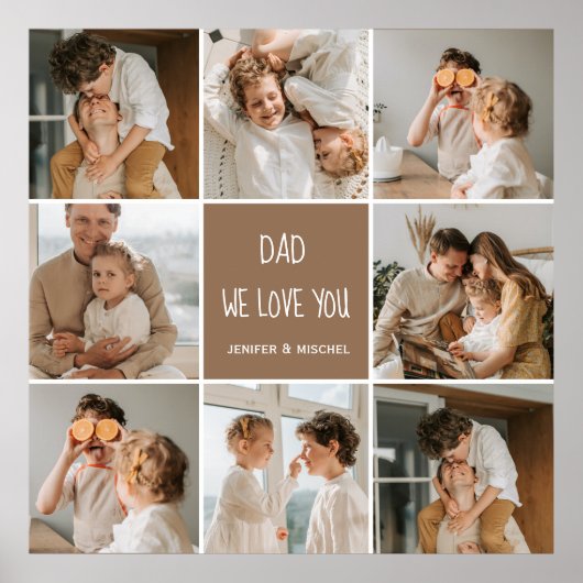 コラージュ写真パパ私たちは愛あなた幸せな父親日 ポスター (正面)