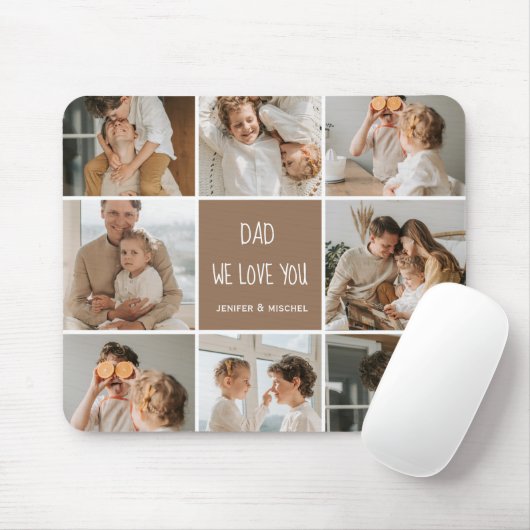 コラージュ写真パパ私たちは愛あなた幸せな父親日 マウスパッド (マウス)