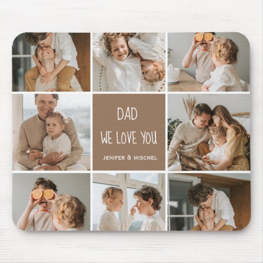 コラージュ写真パパ私たちは愛あなた幸せな父親日 マウスパッド (正面)