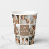 コラージュ写真パパ私たちは愛あなた幸せな父親日 紙コップ (裏面)