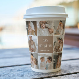 コラージュ写真パパ私たちは愛あなた幸せな父親日 紙コップ
