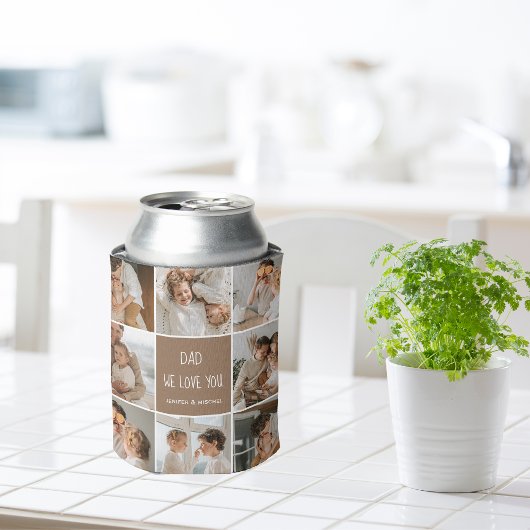 コラージュ写真パパ私たちは愛あなた幸せな父親日 缶クーラー
