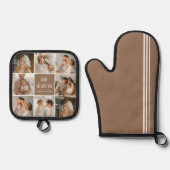 コラージュ写真パパ私たちは愛あなた幸せな父親日 鍋つかみ&鍋敷きセット (正面)