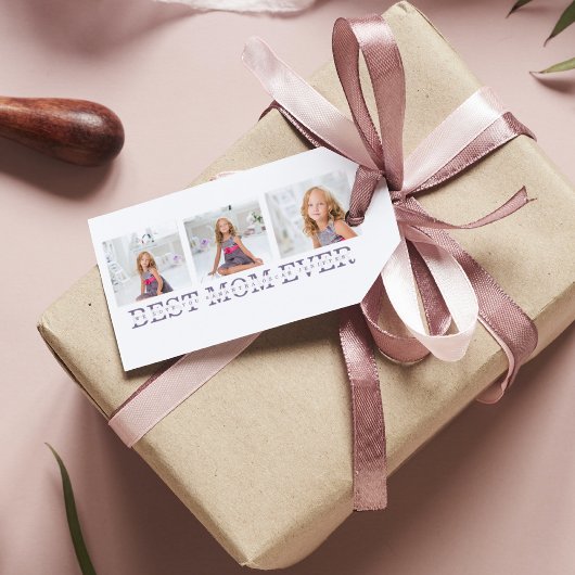 コラージュ写真パープルマ最高のマ・エバーギフト ギフトタグ