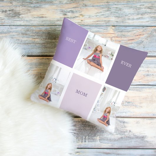 コラージュ写真パープルマ最高のマ・エバーギフト クッション