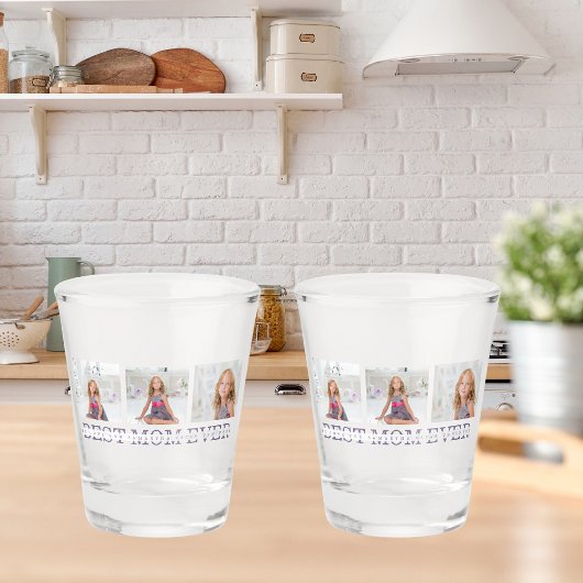 コラージュ写真パープルマ最高のマ・エバーギフト ショットグラス