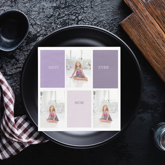 コラージュ写真パープルマ最高のマ・エバーギフト スタンダードランチョンナプキン