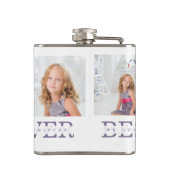 コラージュ写真パープルマ最高のマ・エバーギフト フラスク (裏面)